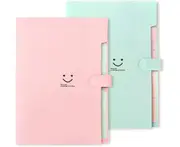 Expanding File Folders Pockets Letter Size/A4 Paper Accordion Document Organizer for School Office, 2 Pack