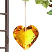 Window Crystal Sun Catchers, Small Window Decoration Pendant, Heart Crystal Rainbow Prism Ball Pendant Hangable for Car Wall