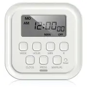 HBN 7 Day Heavy Duty Digital Timer, Dual Outlet, On/Off Programs 3-Prong