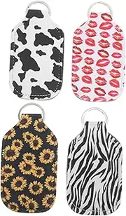 PACKOVE 4Pcs Reusable Liquid Soap Holder Keychain Storage Container Portable Bottle Sleeve for Travel Lightweight Hand Holder with Key Ring for Cosmetics Perfume Hand Wash Gel