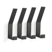 Coat Rack Hooks Wall Mounted Bath Towel Rope Hooks for Kitchen, 4Packs Black