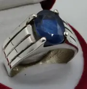 Natural Unheated Untreated Blue Sapphire Sri Lanka Sapphire Stone Handmade Ring