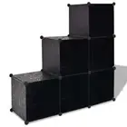 vidaXL Storage Cube Organiser with 6 Compartments Black 2BB