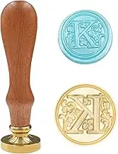 Classic Various Alphabet Sealing Wax Seal Stamp, Brass Head Wooden Handle Letter Stamps for Card/Envelope/Gift - (Stamp, Letter K)