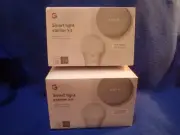 TWO Google Smart Light Starter Kits w/ Home Mini & GE Smart Bulb Factory Sealed