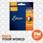 3 Pack of Elixir 16542 Electric Guitar Strings Nanoweb Light 10-46 E-NW-L - BM