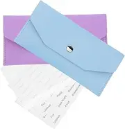 jojofuny 2 Pack Pu Cash Envelopes for Budgeting Reusable Cash Stuffers Pouches Coin Wallet Button Closure