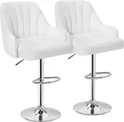 Bar Stools Set of 2, Adjustable Barstools, Counter Height Stools with Back and A