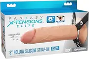 FX Elite 8 Silicone Hollow Strap-On - Flesh - Flesh 20 cm Hollow Strap-On