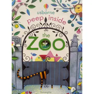 Usborne peep inside the Zoo 英語繪本 硬頁翻翻書 Usborne出版