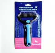 JASWELL Pet Dematting Comb Undercoat Rake Grooming 2 Sided Dogs & Cats New!