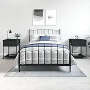 Bedside Tables 2 pcs Black 44x45x58 cm Engineered Wood Bedroom Storage