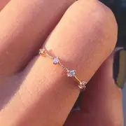 Rhinestone Ring 5229-6 - Silver - 6