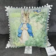 Beatrix Potter Peter Rabbit Square Throw Pillow Peter & Bird 18” Square