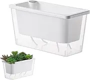 Zalizr Self-Watering Square Planter Box for Indoor, Window Flower Pot with Absorbent Cotton, Space-Saving Balcony Vegetable Container, Lazy Gardening Pot, 26.5 x 12 x 14 CM/10.4 x4.7 x5.5 in