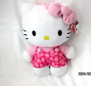 Hello Kitty 13" Pink Bubbles Pattern Plush Backpack Tote-Licensed Products-NEW!