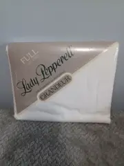 NOS Vintage Full Size Flat Sheet Lady Pepperel Fortrel White USA Retro No Iron