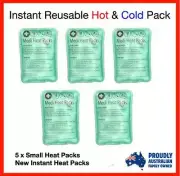 5 X INSTANT SMALL HEAT PACKS, REUSABLE-HEAT-PACKS,Hand warmer ,Camping, Outdoor