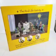 NEW Three Kings Gifts 7" Real Life Nativity w/ Real 23k Gold Frankincense Myrrh
