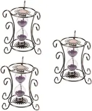 YARNOW 3pcs Iron Retro Vintage Ornaments Retro Decor Home Sand Clock Ornament Desktop Sand Clock Decor Hour Glass Glass