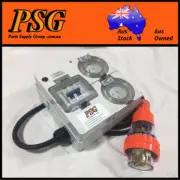 Portable Power board 20 Amp 3 phase 5 pin supply to 2 x 240v 10 Amp RCBO outlets