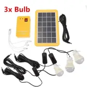 3/2Bulbs Solar Panel Camping Outdoor Lighting Kit Home DC System 4 in 1 as Emerg