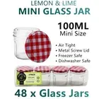 48x Mini AirTight Glass Storage Jars Small Mason Wide Bottle Food Spice Bulk