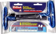 Hex Key Set. T-Handle, Cushion Grip, 6 Metric Sizes 55166