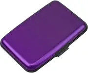 [Generic] Credit Card Holder,Mini Aluminum Slim Hard Card Holders Metal Wallet for Men or Women (Purple, One Size)
