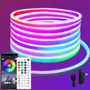 32.8ft 24V RGB LED neon Rope Lights LED neon Lights with Remote Control APP C...