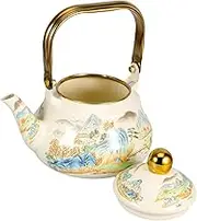 TIDTALEO Vintage Enamel Tea Kettle Retro Floral Teapot for Boiling Water Brewing Tea for Home Camping Travel Quick Heating Flavor Preservation Multi Purpose Use
