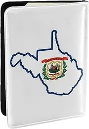 [JEJEA] West Virginia State Flag Map Print Travel Organizer Credit Cards Case Passport BookPassport Holder Cover Wallet forTraveling,, Black, One Size