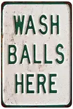 MINISHOW WALL ART 有趣的洗衣房裝飾 - 復古“WASH BALLS HERE”金屬牆標誌,8X12 英