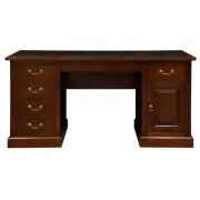 TANAKA SOLID MAHOGANY HOME OFFICE DESK/ WRITING DESK LEATHERETTE TOP MAHOGANY