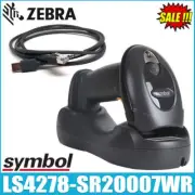 New Symbol Motorola LS4278-SR20007WR Wireless Bluetooth Barcode Scanner USB Kit