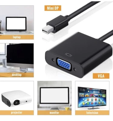 Mini Display Port DP to VGA Adapter, Cable For HDTV Projector Mini DP to VGA