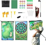 Golf Darts Chipping Game | Double Sided Practice Mat Golf Chipping Game | Large Dart Board Mat, Stick Chip Game, Golf Training Mat Kit for Adult Yard Family Game