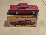 Matchbox Superfast Transitional Pontiac Coupe 22 Purple MIB Original Box