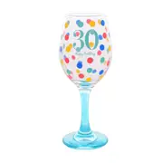 Gibson Gifts 30 Birthday Party Wine Glass Toasting Tumbler Drinkware Blue