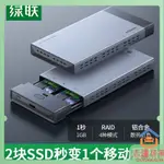 【現貨速發】綠聯M.2雙盤位硬碟盒 TYPE-C/USB3.0轉SATA固態外接移動磁盤70534