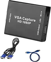 Atelierate VGA to USB Adapter Converter with Audio Video Capture Card Surveillance Video Capture Card 1080P Drive-Free