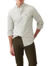 [Rodd & Gunn] Check Oxford 3 Long Sleeve Sports Fit Shirt in Fern