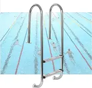Swimming Pool Ladder,Preventing Slips Heavy Duty Steps,Stainless Steel Handrails Stairs,for Swim Gym and in Groundc,Bearing Weight 250kg(2 Steps)