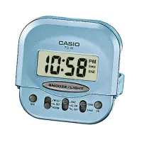 在飛比找Yahoo奇摩購物中心優惠-CASIO 輕巧型超小旅行用可摺疊鬧鐘(PQ-30-2)-藍