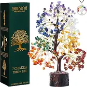 7 Chakra Tree of Life | Crystal Tree for Positive Energy - Meditation | Feng Shui Money Bonsai Tree | Home - Office - Crystal Decor | Healing Gemstone Artificial Tree | Spiritual Gift