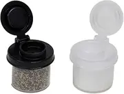 Salt and Pepper Shakers Moisture Proof Set, Perfect to go Camping Picnic Outdoors Kitchen Lunch Boxes Travel Spice Set Clear