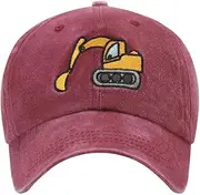 [Hccfit] Excavator Costume Toddler hat Kids Baseball Cap Washed Vintage for Boys Girls Age 2-8