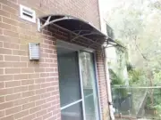 300 x 80 DOOR WINDOW AWNING CLEAR or DARK POLYCARBONATE/ Grey Plastic Brackets