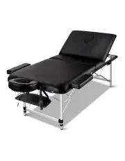 [Zenses] Portable 3 Fold Aluminium Massage Table 80cm in Black