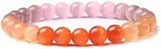 [HXSCOO] 8mm white Cat Eye stone Beads Bracelet with Lucky dragonfly Dog claw butterfly Pendant Charms Strand Bracelets For Women female